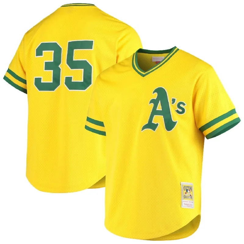 Men's Mlb Authentic Rickey Henderson Oakland Jersey In Yellow