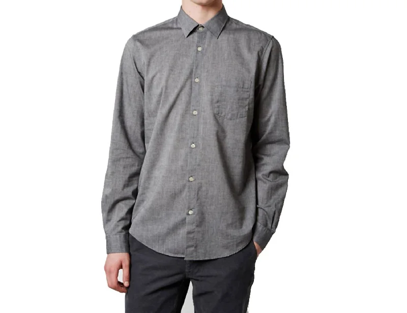 Men's Roy Long Sleeve Polo Shirt In Gray