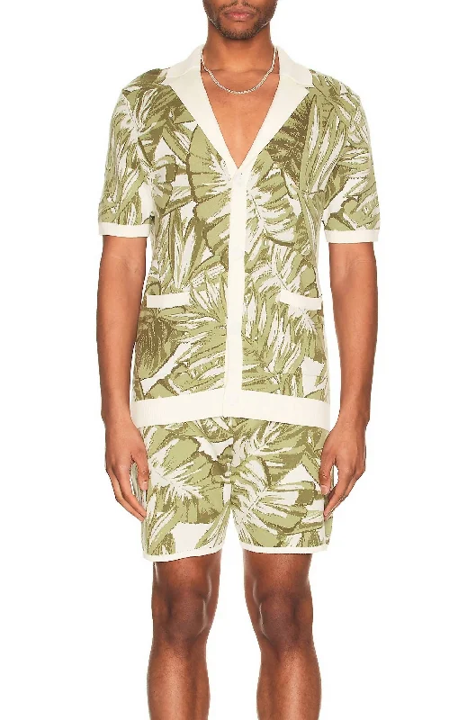 Men's Taz Shirt In Sage Palm