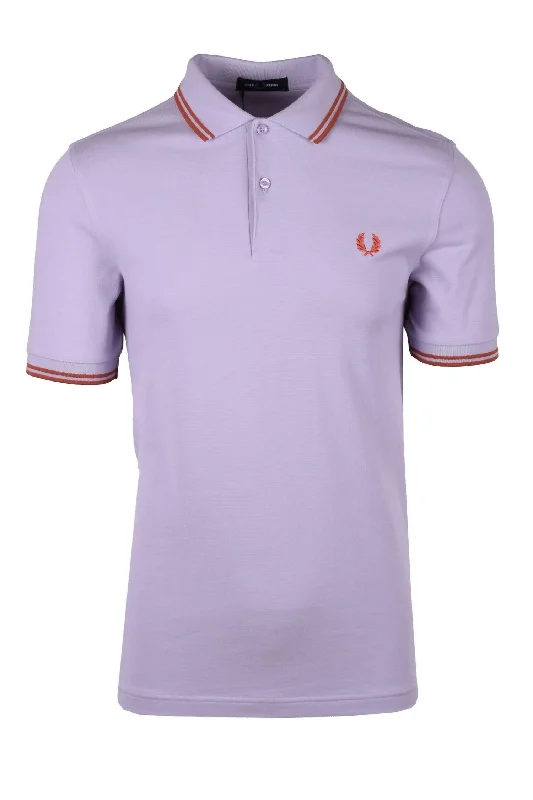 Men's Twin Tipped Polo In Lilac/cinnamon