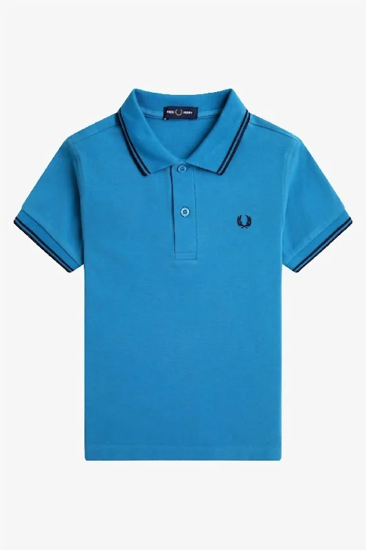 Men's Twin Tipped Polo In Ocean Blue/navy