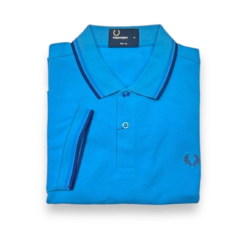 Men's Twin Tipped Polo Shirt In Cear Blue