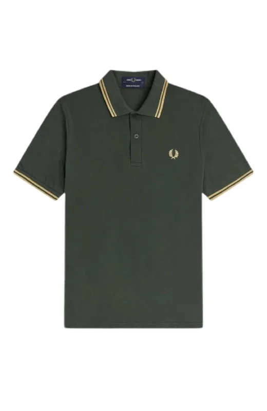 Men's Twin Tipped Polo Shirt In Dark Wasabi / Champagne