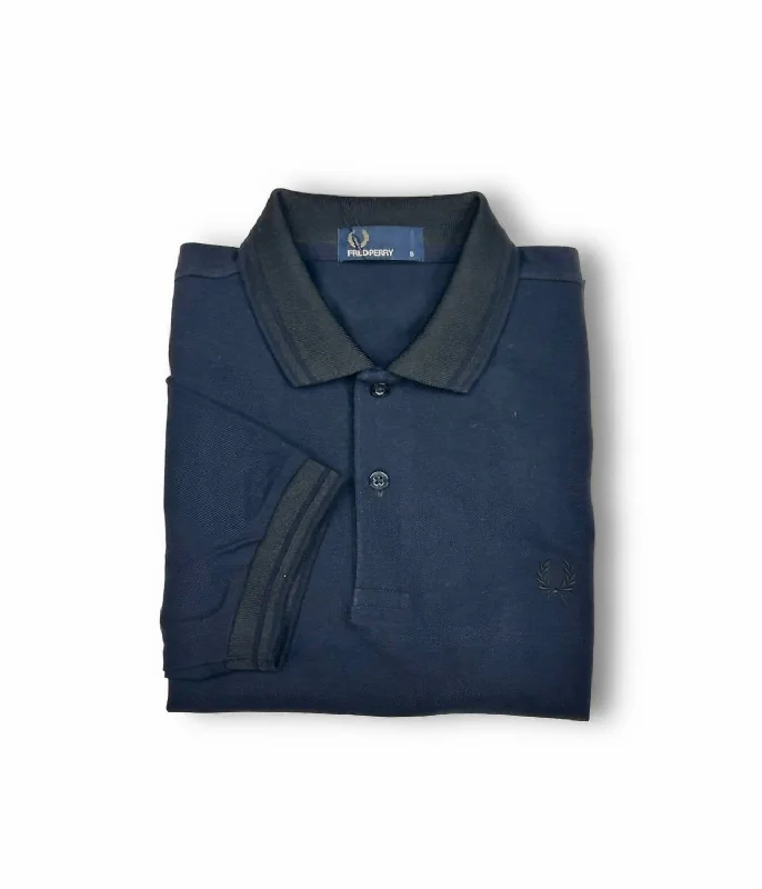 Men's Twin Tipped Polo Shirt In Matte Navy