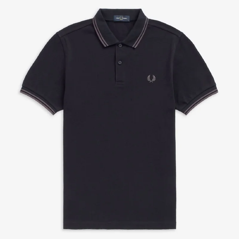 Men's Twin Tipped Polo Shirt In Navy/Grey