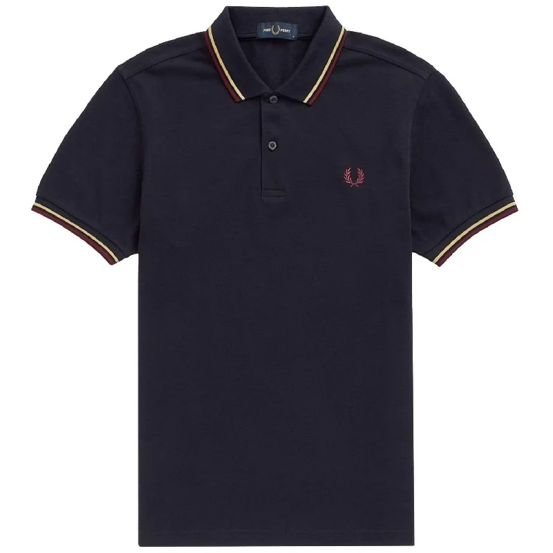 Men's Twin Tipped Polo Shirt In Navy/yellow/red