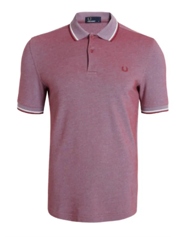 Men's Twin Tipped Polo Shirt In Pink/white