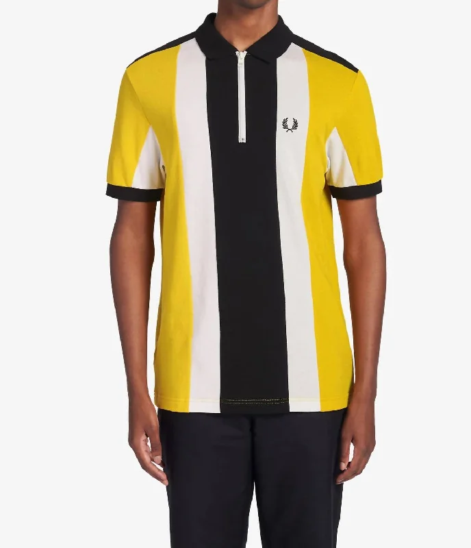 Men's Twin Tipped Polo Shirt In Sunglow Bold Stripe