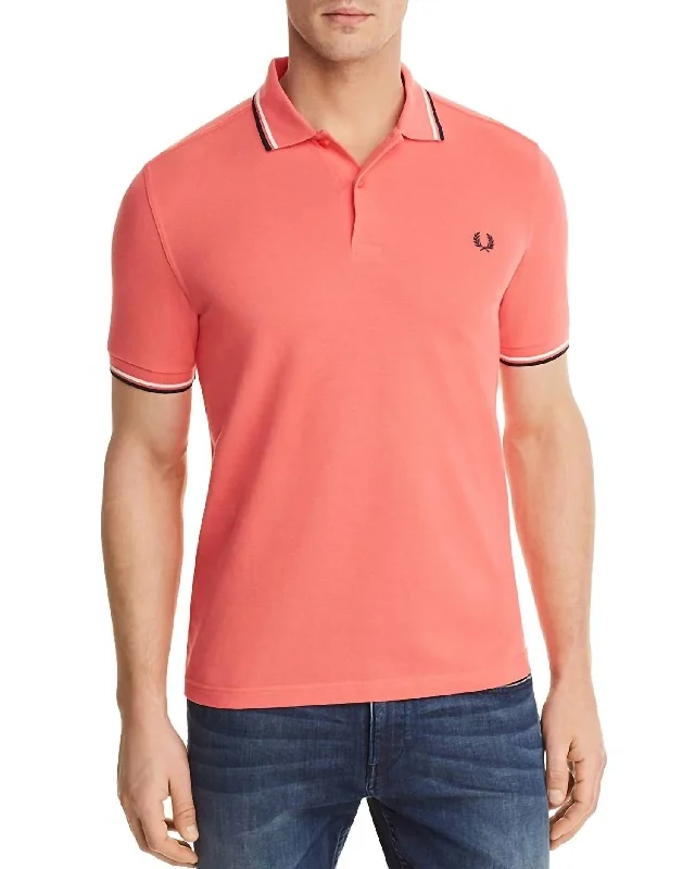 Men's Twin Tipped Polo Shirt In Tropical Red