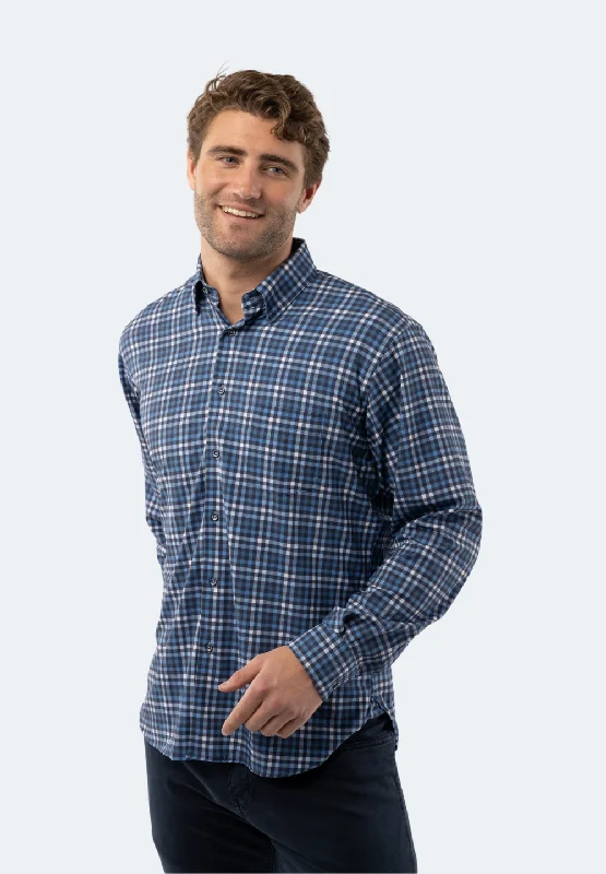 Multi Blue and Navy Plaid Shirt