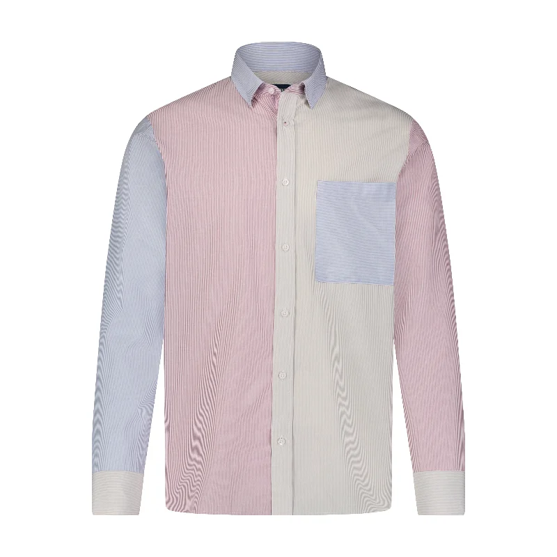 Multi Stripe Engineered Design Long Sleeve Shirt