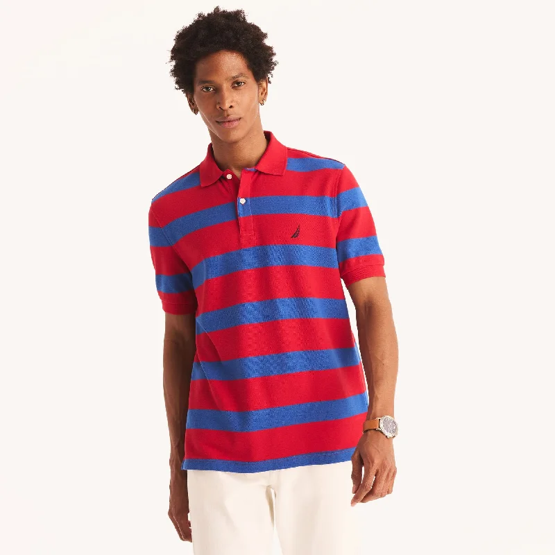 Nautica Mens Sustainably Crafted Classic Fit Striped Deck Polo