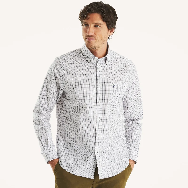 men's printed hoodies -Nautica Mens Wrinkle-Resistant Plaid Wear To Work Shirt