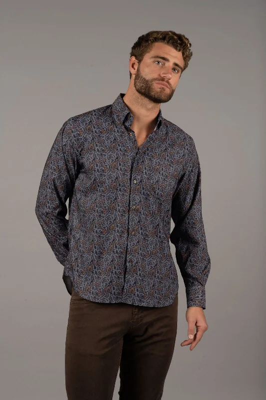 Navy Circle Print Shirt