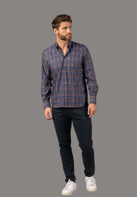 Navy Plaid Shirt