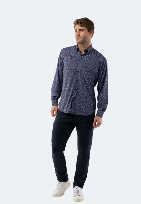 Navy Twist Box Shape Shirt