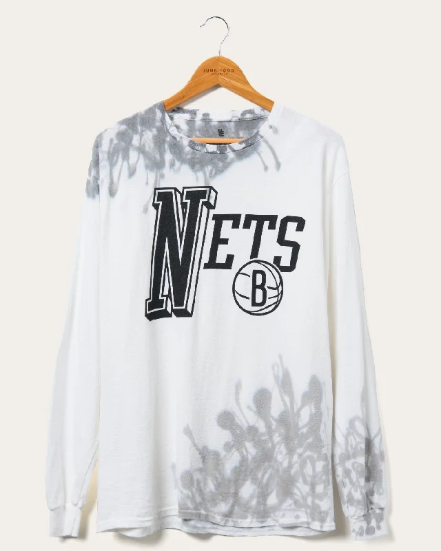 luxury hoodies for men -NBA Brooklyn Nets Tie Dye Flea Market Long Sleeve Tee