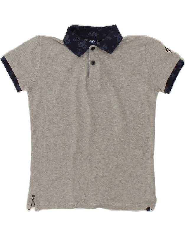 men's performance hoodies -NORTH SAILS Boys Polo Shirt 9-10 Years Grey Cotton