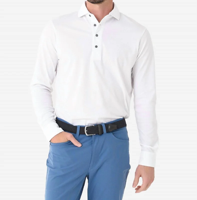 Omaha Long Sleeve Polo Shirt In Arctic