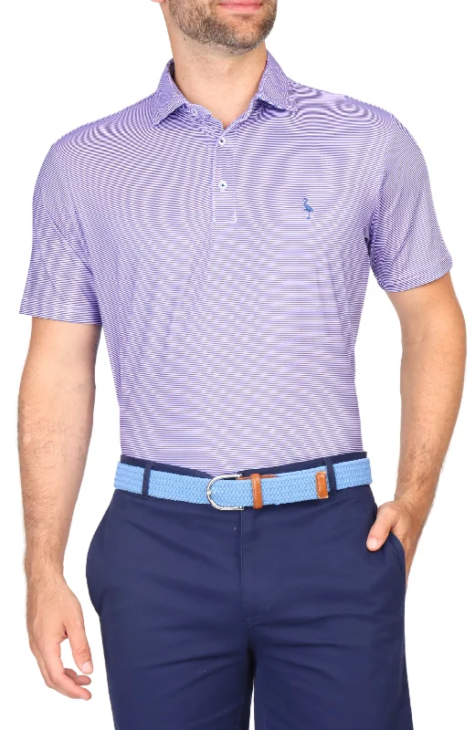 Pink Micro Stripe Performance Polo