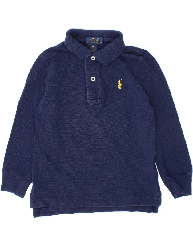 stylish hoodies for men -POLO RALPH LAUREN Baby Boys Long Sleeve Polo Shirt 18-24 Months Navy Blue