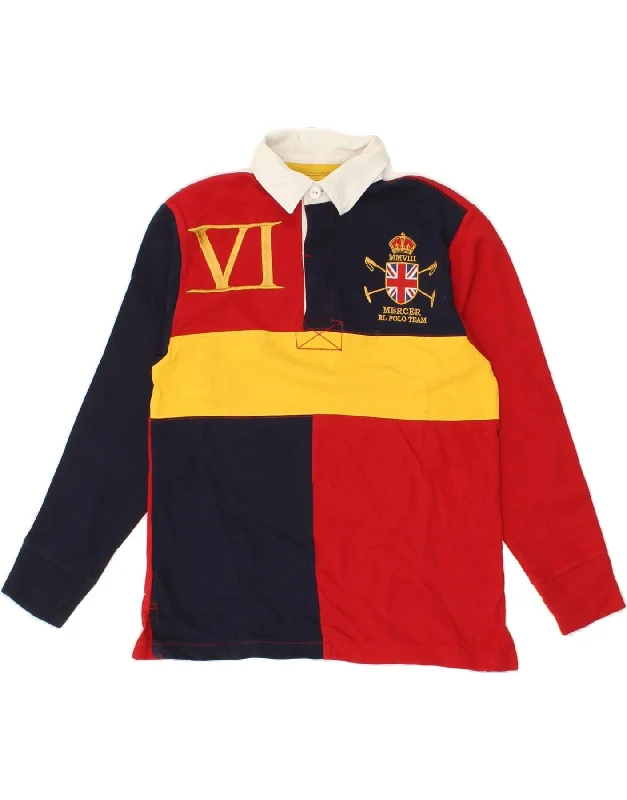 men's hoodies for travel -POLO RALPH LAUREN Boys Long Sleeve Rugby Polo Shirt 7-8 Years Small  Red