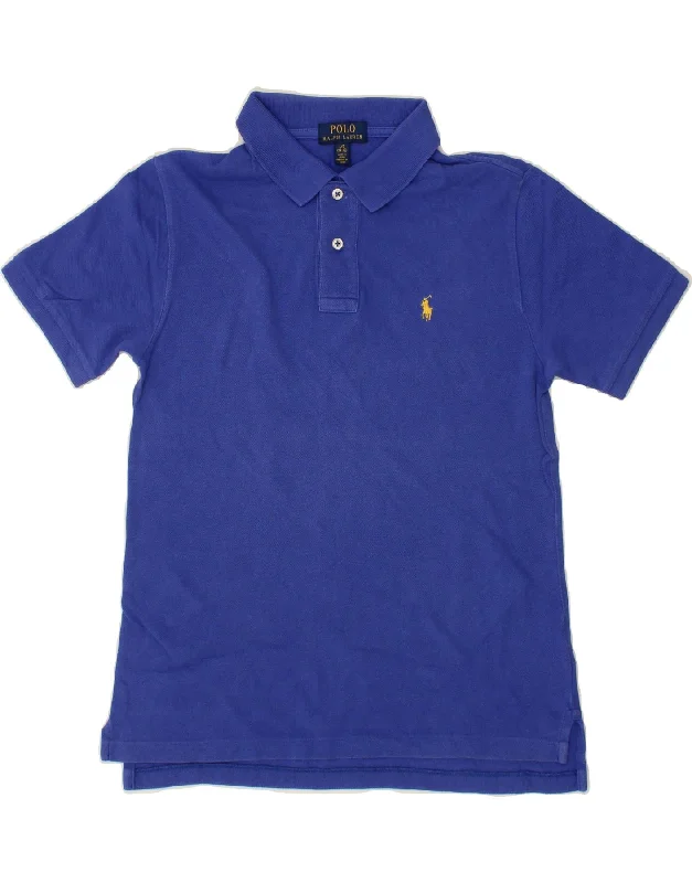 zip-up hoodies for men -POLO RALPH LAUREN Boys Polo Shirt 14-15 Years Large Blue Cotton