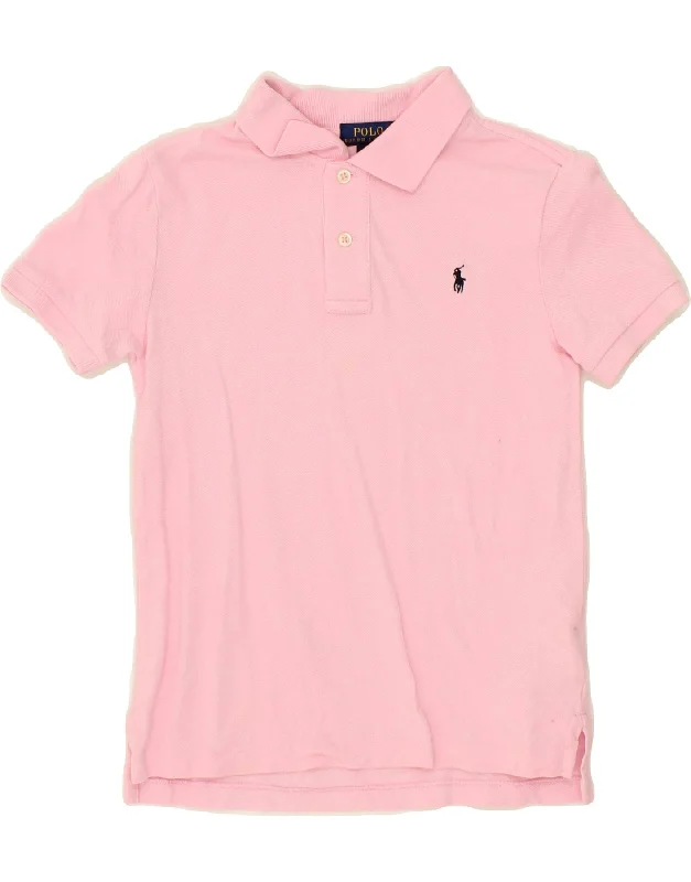 oversized sweatshirts for men -POLO RALPH LAUREN Boys Polo Shirt 6-7 Years Pink Cotton