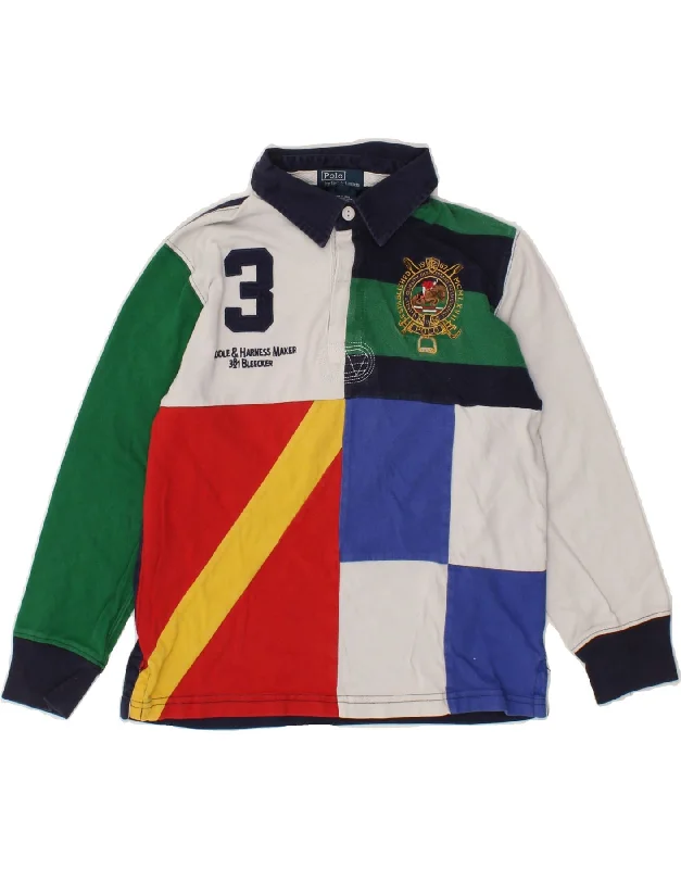 sleek sweatshirts for men -POLO RALPH LAUREN Boys Rugby Polo Shirt 6-7 Years Multicoloured