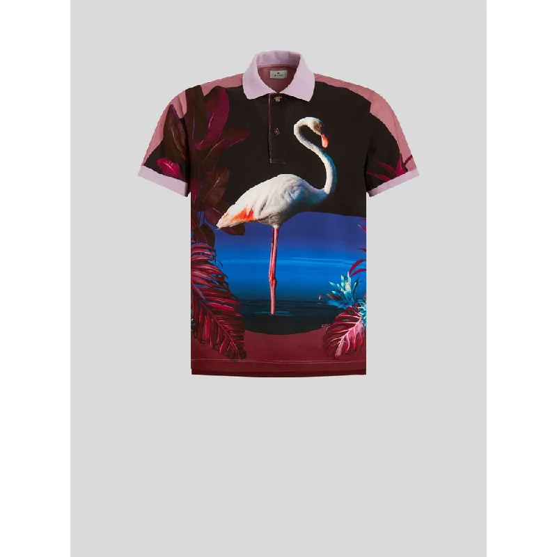 Polo Shirt With Flamingo