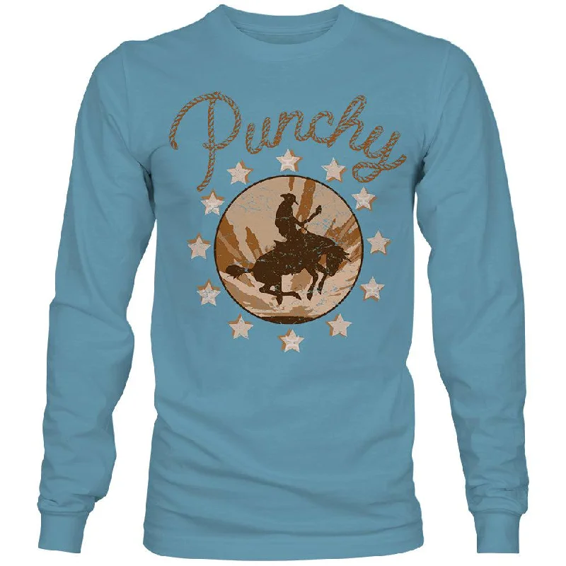 men's soft sweatshirts -"Punchy" Denim Long Sleeve T-shirt