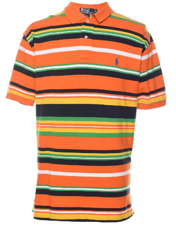 men's outdoor sweatshirts -Ralph Lauren Striped Multi-Colour Polo Shirt - XL