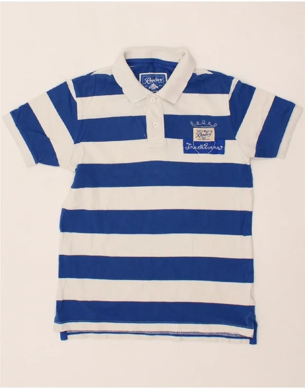 stylish hoodies for men -REPLAY Boys Rugby Polo Shirt 11-12 Years Medium Blue Striped Cotton