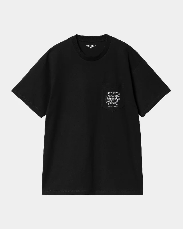 Fragments Pocket T-Shirt | Black / White