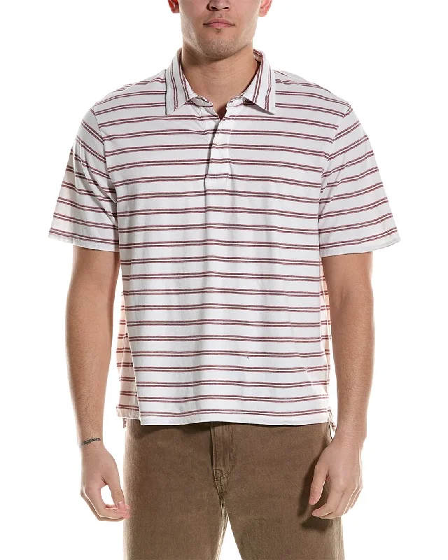 men's logo sweatshirts -Save Khaki United Stripe Polo Shirt