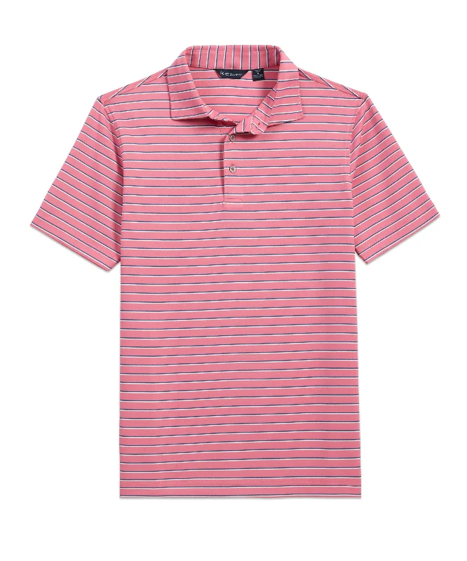 Shaded Stripe Tech Polo, Nantucket Red