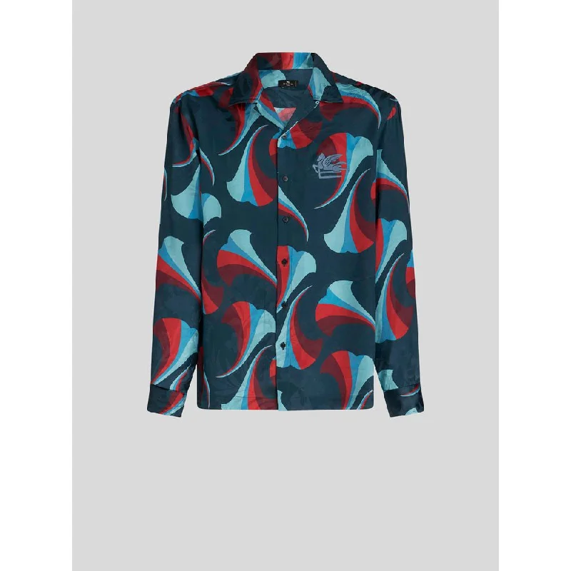 SILK BOWLING SHIRT WITH FLORAL PRINT