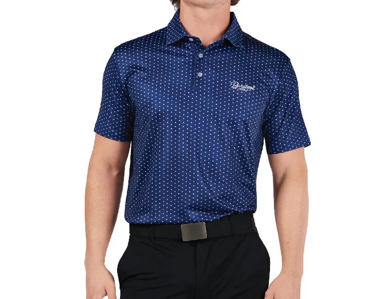 Star Print Polo In Navy