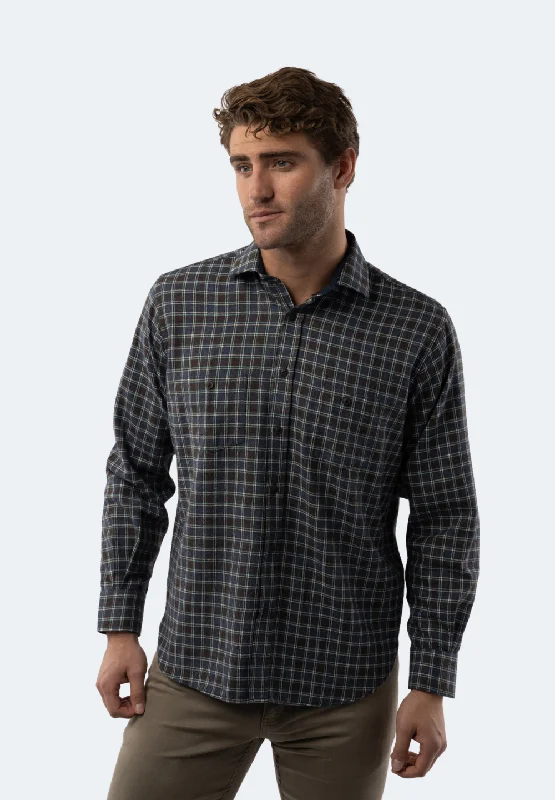 Steel Blue Plaid Shirt