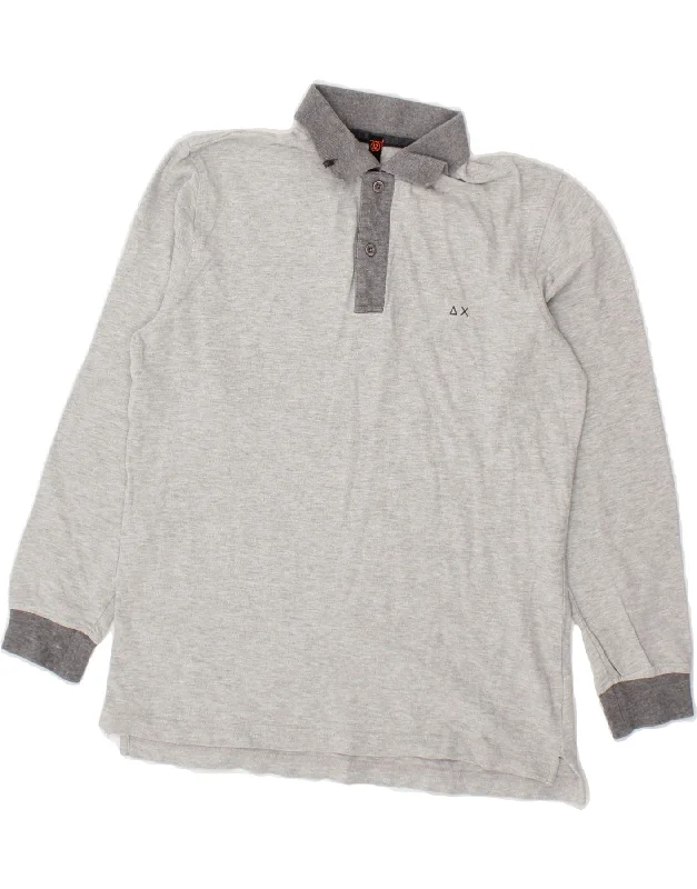 oversized sweatshirts for men -SUN68 Boys Long Sleeve Polo Shirt 11-12 Years Grey Cotton