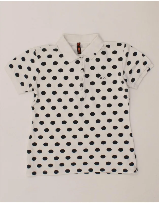 premium sweatshirts for men -SUN68 Girls Polo Shirt 9-10 Years White Polka Dot