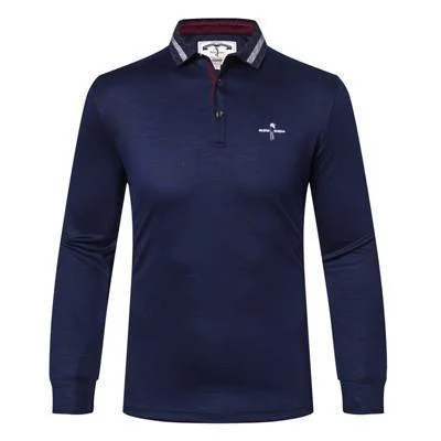 Tace & Shark Brand Mens Polo Shirt Long Sleeved T-Shirts