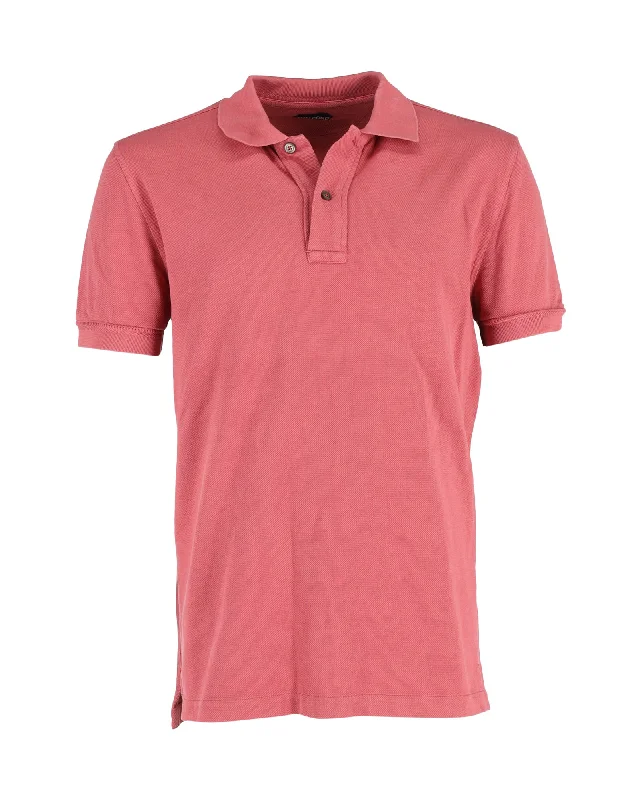 Tom Ford Polo Shirt in Red Cotton