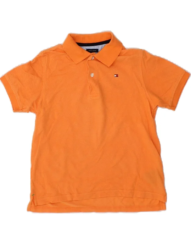 men's hoodies with logo -TOMMY HILFIGER Boys Polo Shirt 6-7 Years Orange Cotton