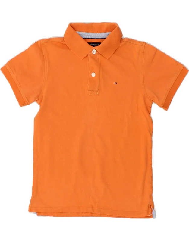 plain hoodies for men -TOMMY HILFIGER Boys Polo Shirt 9-10 Years Orange Cotton