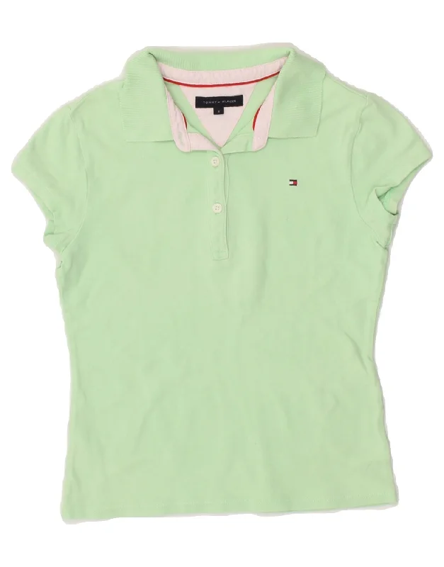 minimalist sweatshirts for men -TOMMY HILFIGER Girls Polo Shirt 7-8 Years Green Cotton