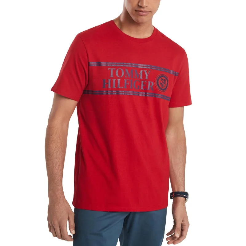 sleek sweatshirts for men -Tommy Hilfiger Mens Cotton Graphic Logo T-Shirt