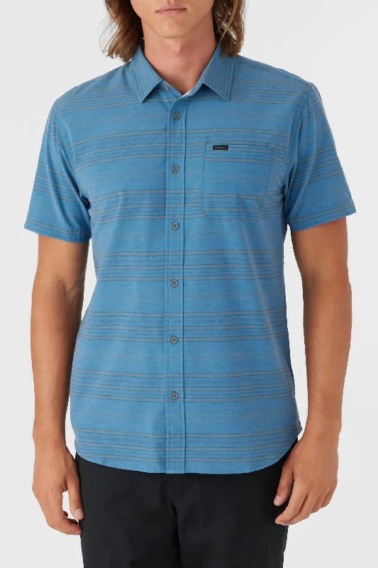 Trvlr Upf Traverse Stripe Shirt In Copen Blue