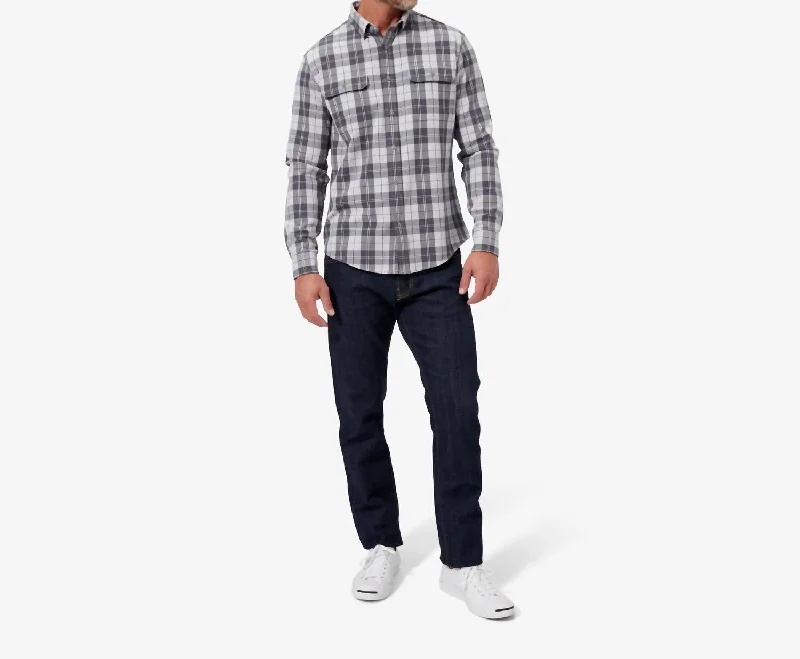 Upstate Flannel Shirt In Gray Plaid