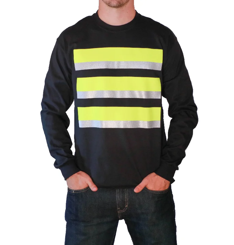 men's oversized sweatshirts for layering -Whistle Workwear Safety Long Sleeve T-Shirt_Black